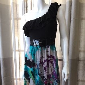 Delirious LA Womens One Shoulder Maxi Dress